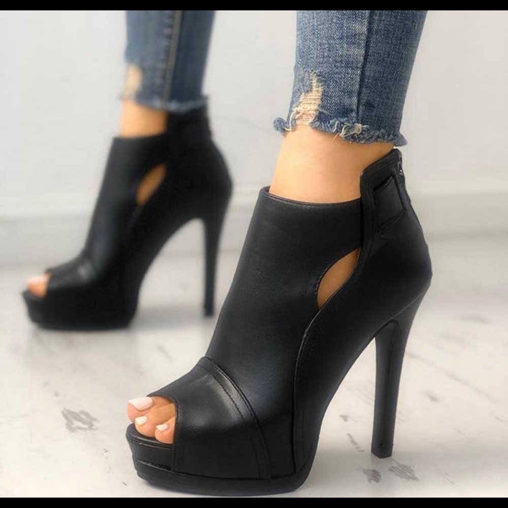 Peep Toe Booties - New Never worn